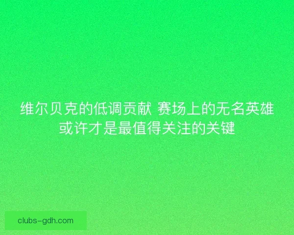 维尔贝克的低调贡献 赛场上的无名英雄或许才是最值得关注的关键 维尔贝克的低调贡献 赛场上的无名英雄或许才是最值得关注的关键