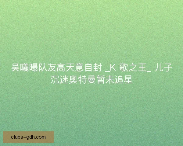 吴曦曝队友高天意自封 _K 歌之王_ 儿子沉迷奥特曼暂未追星